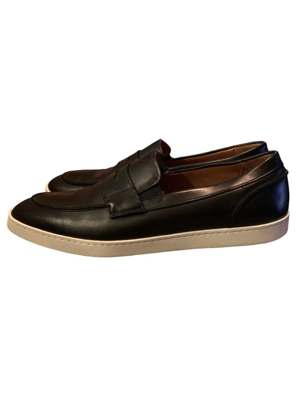 Allen Edmonds Black Randolph Penny Loafer Sneakers White Rubber Soles 10.5 D